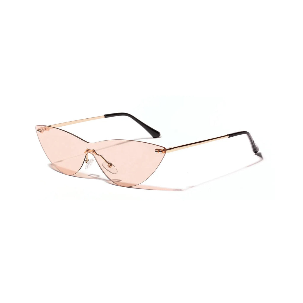 Brown vintage metal frame sunglasses for adults with UV400 protection