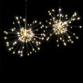 Solar powered LED meteor shower light with warm white starry explosion effect for indoor outdoor decoration