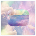 Pink and blue watercolour plastic hard shell protective sleeve for AirPods Pro and AirPods 1/2 earphone cases.