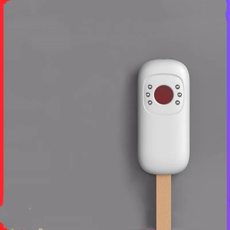 White New-T6 anti-sneak camera detector with ABS casing, 77x34x15mm, alarm mode for 50-3G MHz monitoring
