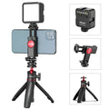 Combo 8 mobile phone vlog bracket set with adjustable stand and LED fill light for video recording