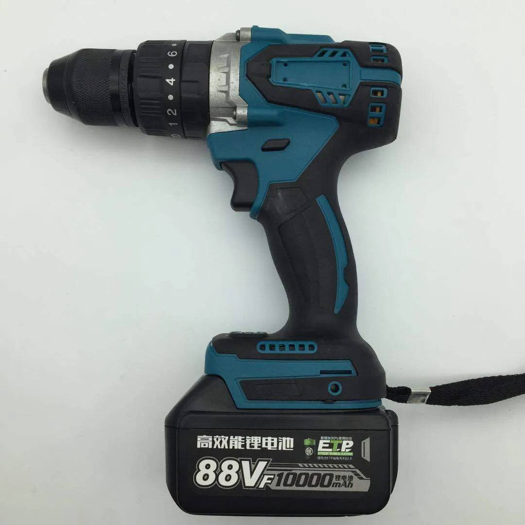 21V cordless impact drill and electric screwdriver tool with 13mm metal chuck and lithium battery