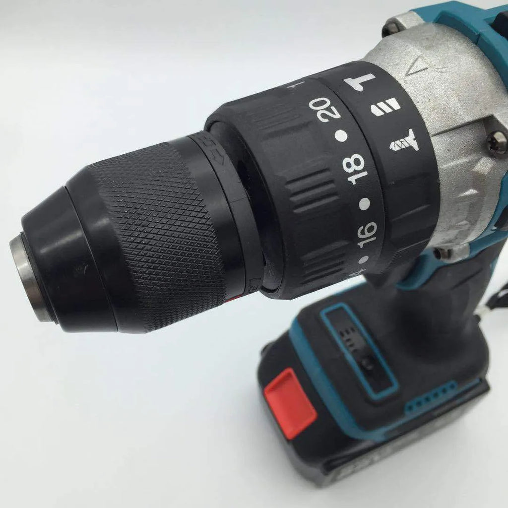 21V cordless impact drill and electric screwdriver tool with 13mm metal chuck and lithium battery