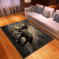 Rectangular 100x150cm polyester fibre animal rug with cartoon pattern, machine washable, home use
