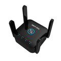 PIXLINK AC24 Dual Frequency Wireless WiFi Extender in black or white with regional power adapter.