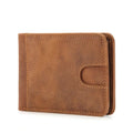 Men's brown RFID leather wallet with card slots and paper money compartment