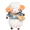 Little Sheep plush crossbody bag with lamb pattern, square shape and zipper opening in blue colour