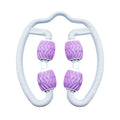 Purple and pink annular silicone leg massage rollers for calf muscle relief