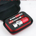 Red metric socket set with 7-19mm and 9-21mm universal sleeves and wrench for electric screwdrivers