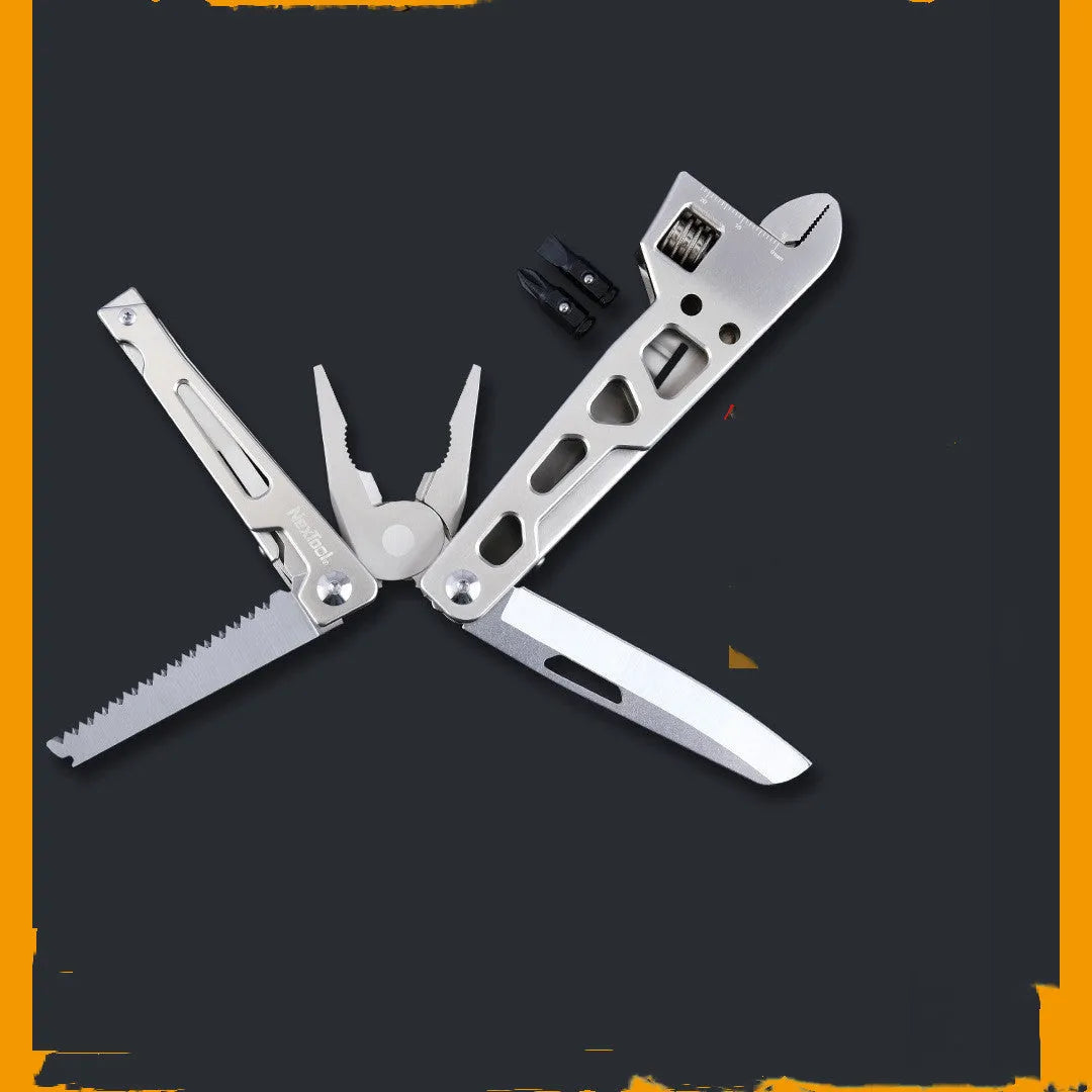 White stainless steel multi-function wrench knife needle nose pliers tool for repair tasks