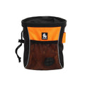 Dog training waist bag with removable waste compartment in green and orange colours