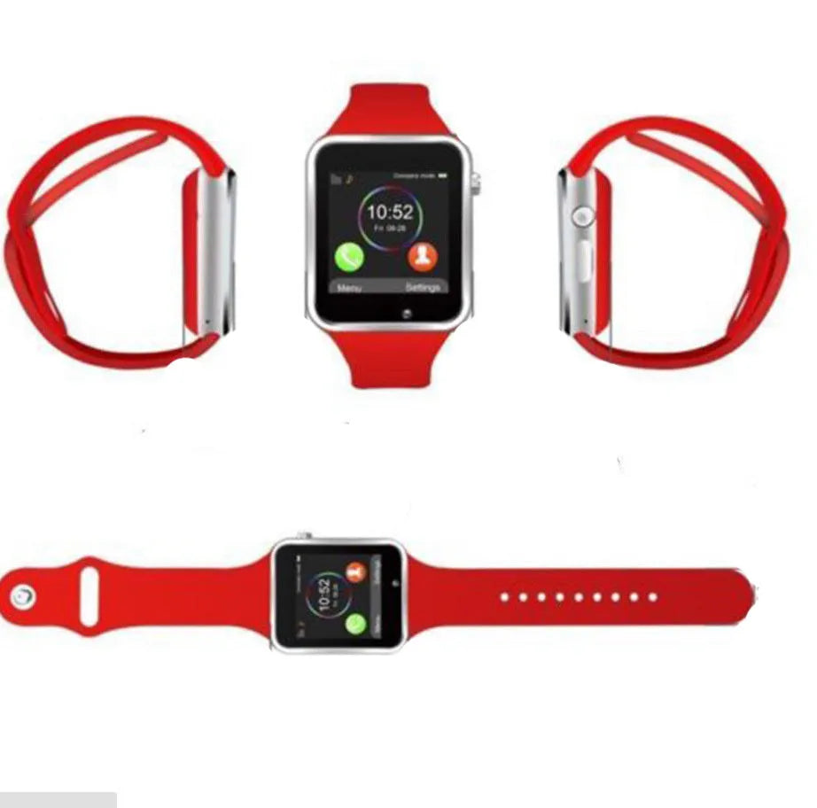 A1 Smart Watch in various colours with 1.54-inch screen, GSM SIM slot, and camera for Android phones.