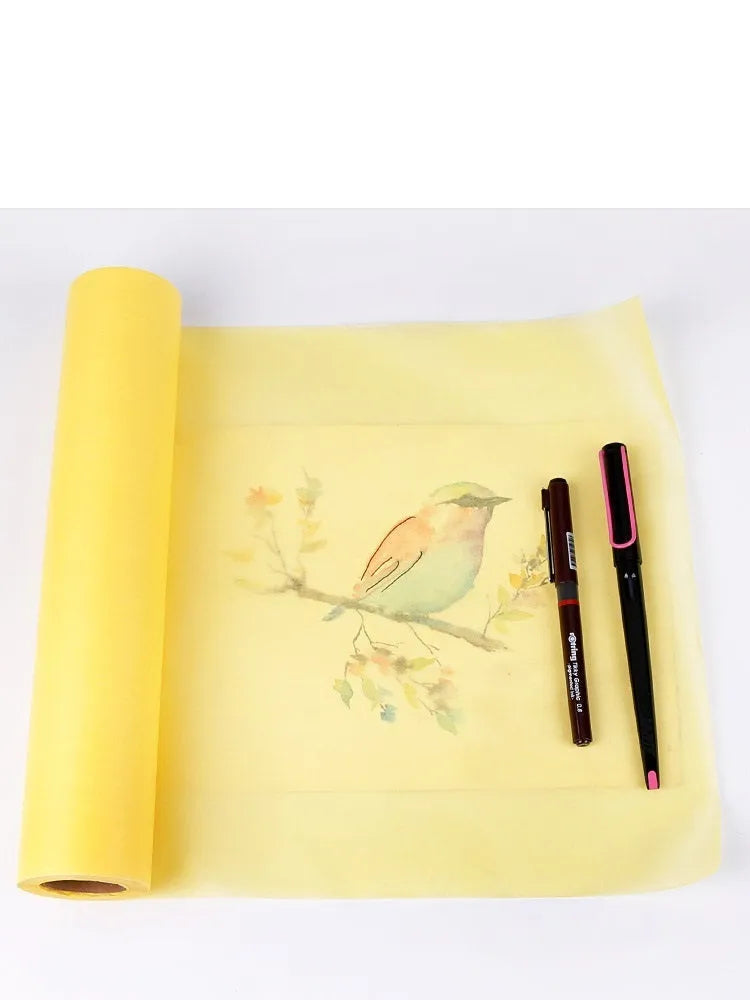 Aikale Sketch Scroll paper roll in white or yellow, shown in 12-inch and 18-inch width options.
