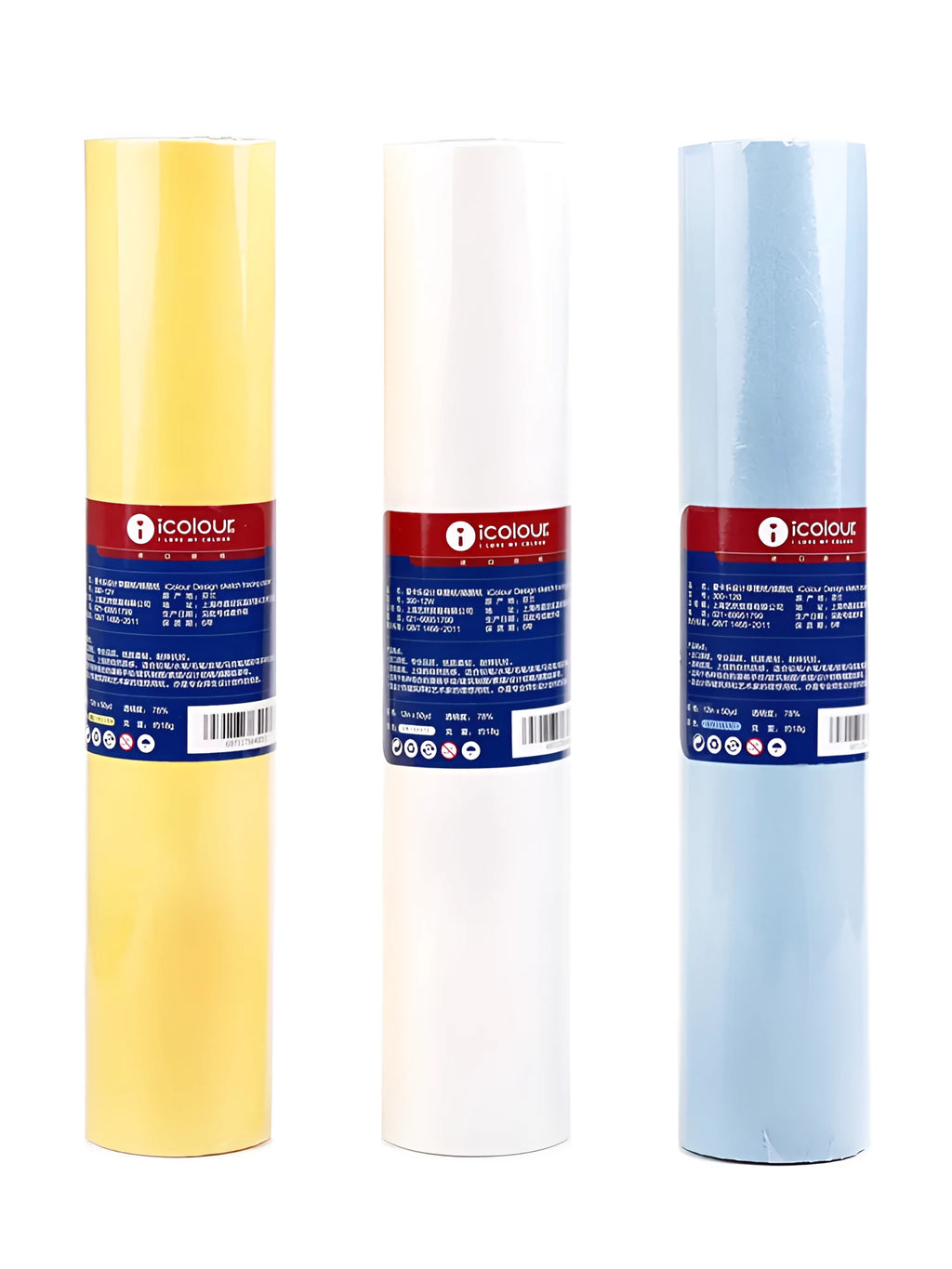 Aikale Sketch Scroll paper roll in white or yellow, shown in 12-inch and 18-inch width options.