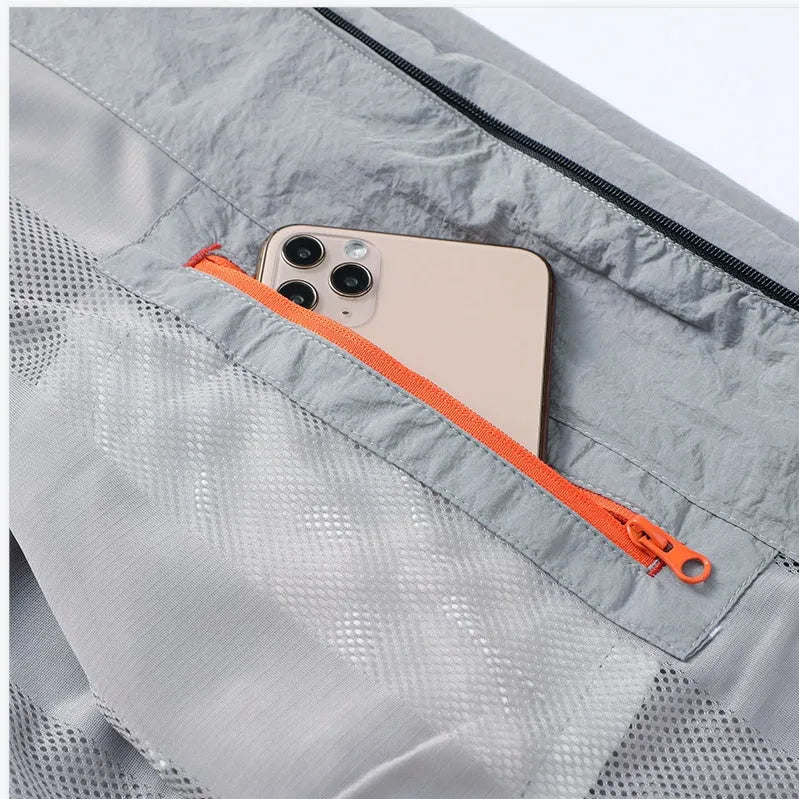 Kentino JX133 light blue men's thin polyester summer shirt on a hanger.