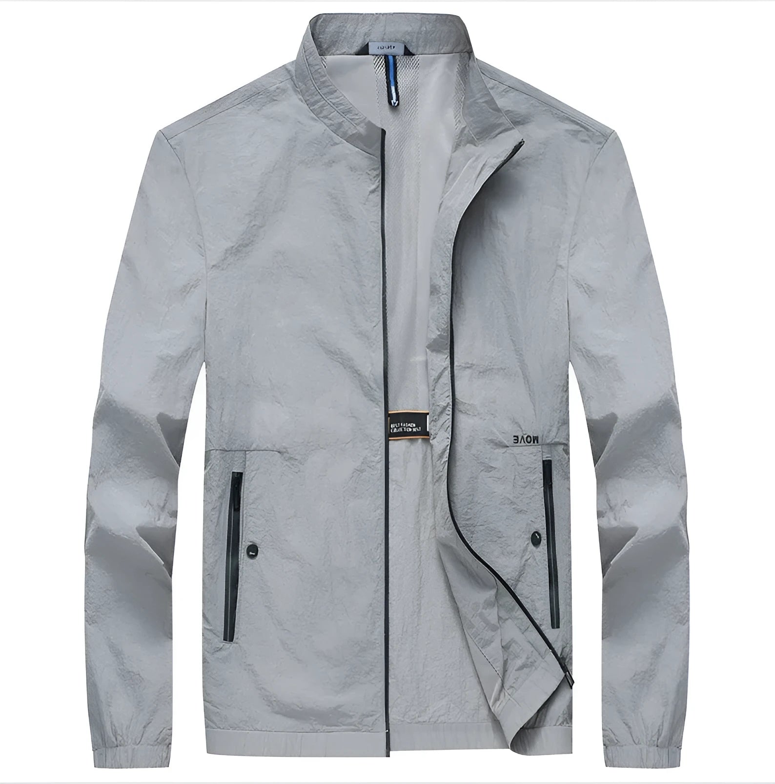 Kentino JX133 light blue men's thin polyester summer shirt on a hanger.