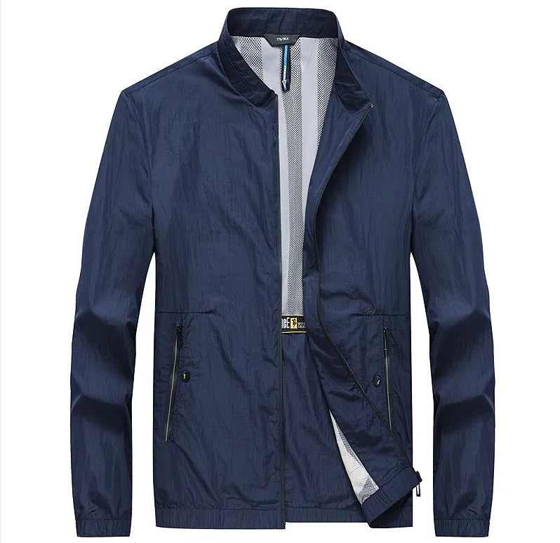 Kentino JX133 light blue men's thin polyester summer shirt on a hanger.