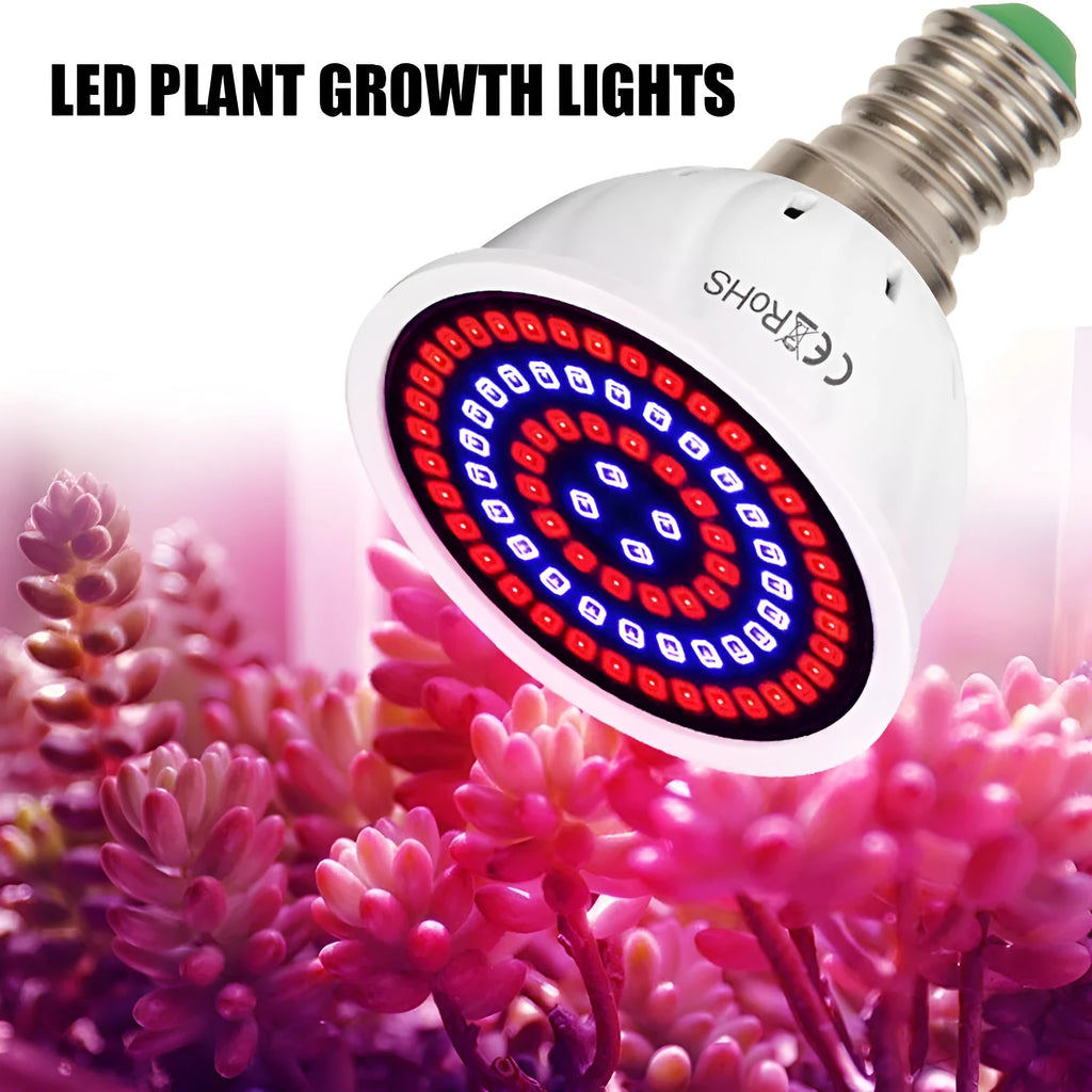 White LED plant growth lamp with 80 beads for indoor potted plants covering 30-80 square centimetre areas
