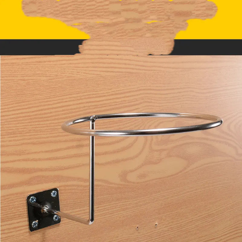 White frame helmet holder wall mounted with a bicycle helmet