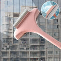 Blue and pink window cleaning brushes with removable heads and crevice brush accessories