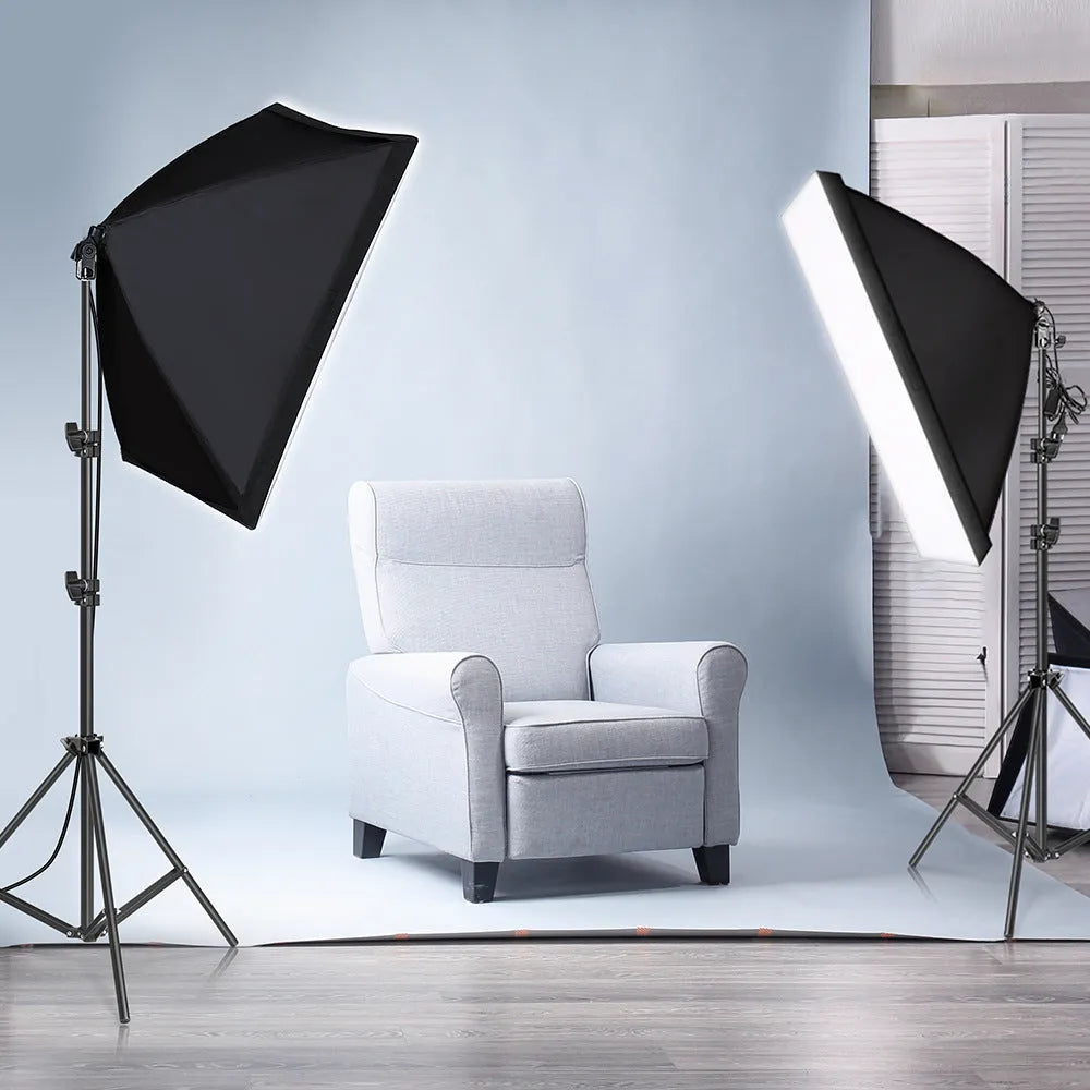 LIBEN photography lighting kit with 50x70cm screen on 2 metre stand for iPhone photography