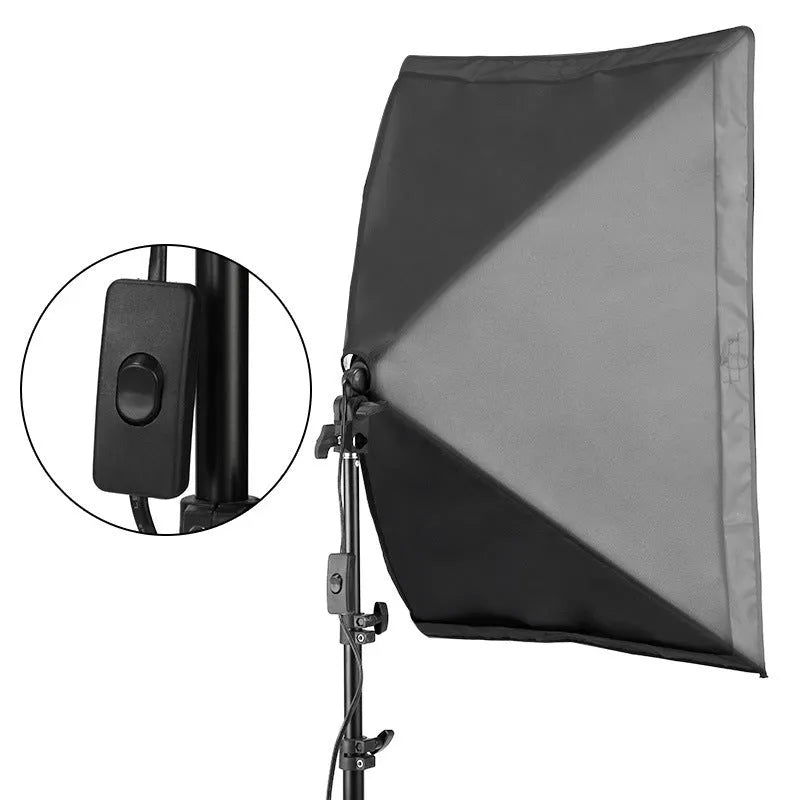 LIBEN photography lighting kit with 50x70cm screen on 2 metre stand for iPhone photography