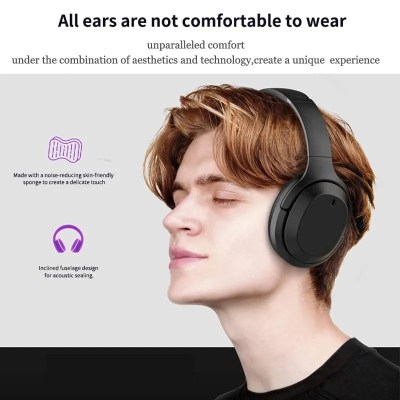 Black Gorsun E98 wireless over-ear Bluetooth headphones with adjustable headband and memory-protein ear cushions