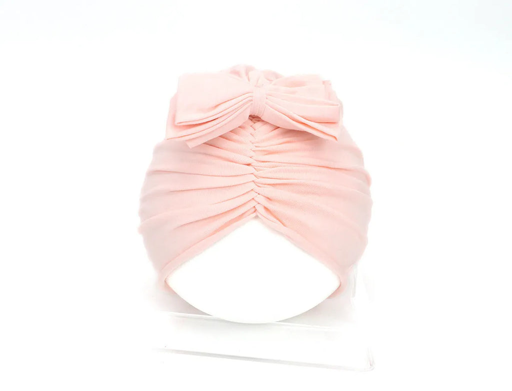 Baby girl turban bonnet headwrap in soft knitted acrylic fabric for 0-28 months