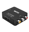 AV to HDMI converter mini HD video converter with 0.5 metre cable in white and black colour options