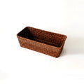 Straw desk storage box in brown colour with multiple size options for office and home organisation