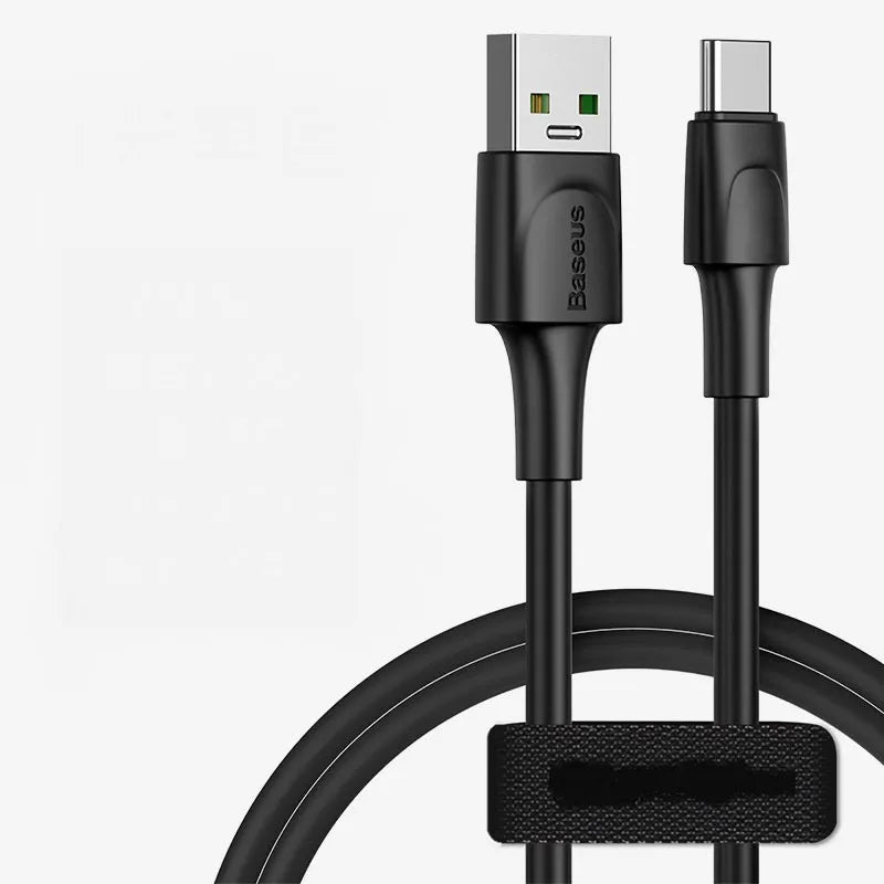 Black and white Baseus Android fast charge Micro USB cables in 1 metre and 2 metre lengths.