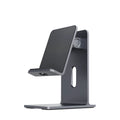 Alloy desktop mobile phone holder with adjustable lazy bracket in dark space grey colour
