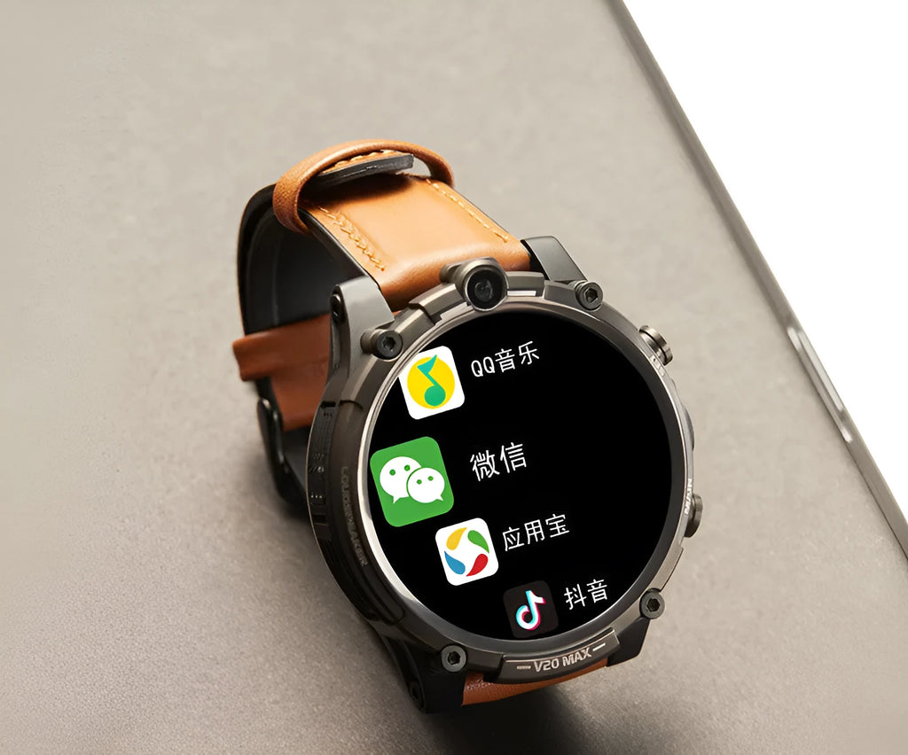 Black adult smartwatch with 1.6 inch screen showing heart rate monitoring and camera functions