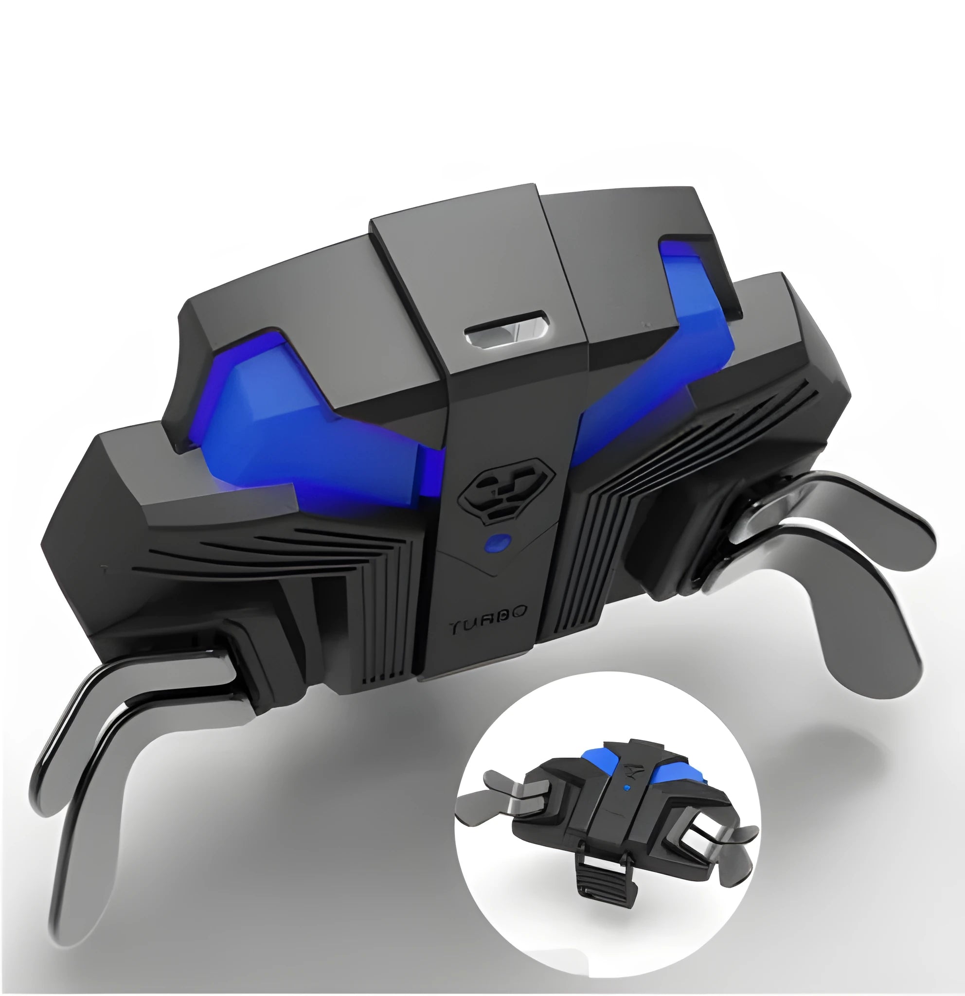 Black PS4 gamepad back button adapter with Type-C port and 3.5mm audio jack