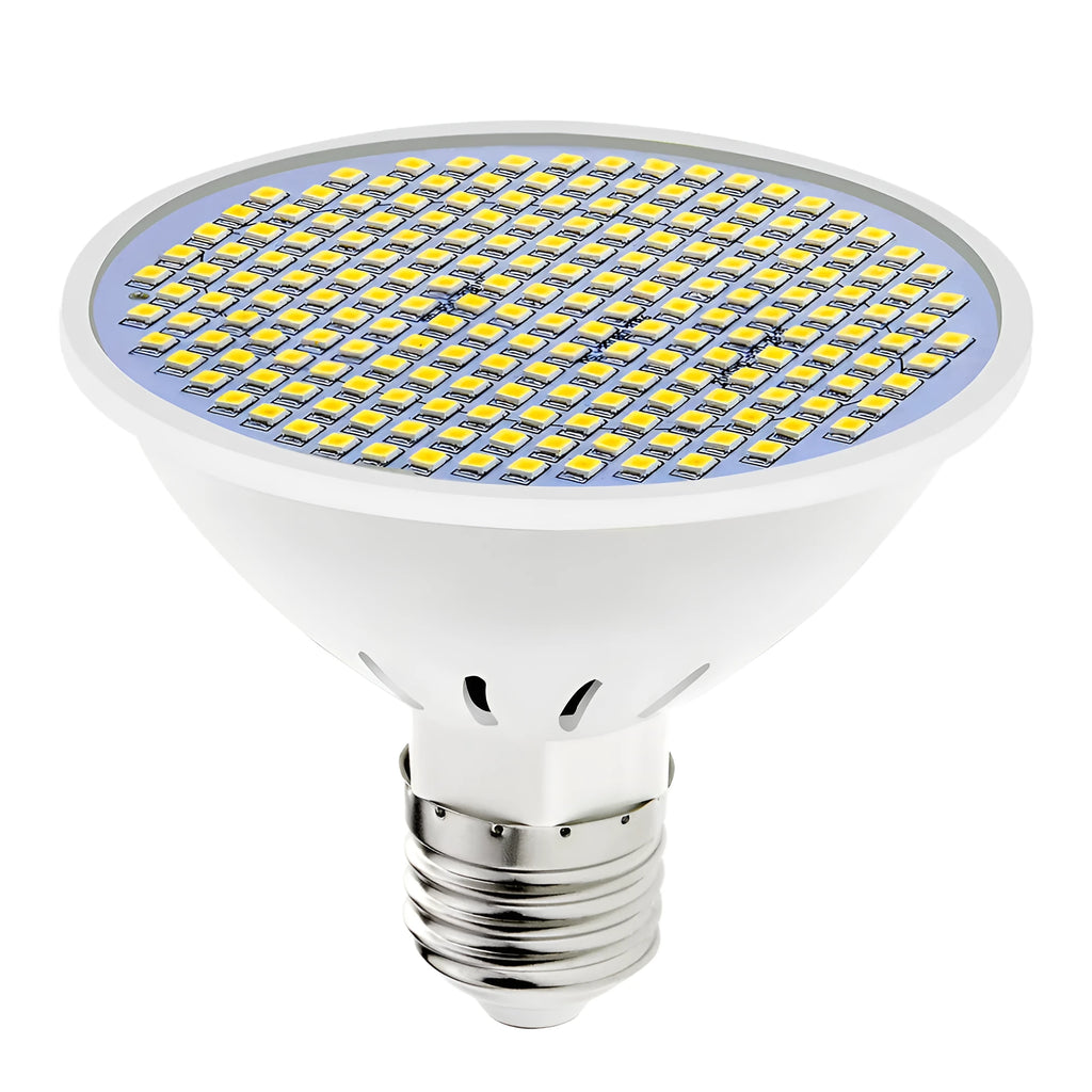 E27 LED lamp cup bulb with 300 SMD beads showing cool white and warm white colour options