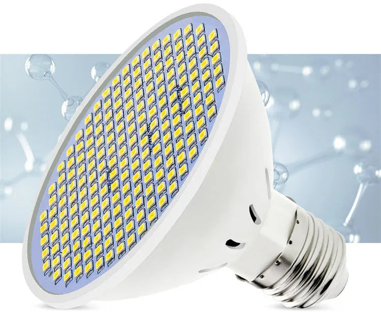 E27 LED lamp cup bulb with 300 SMD beads showing cool white and warm white colour options