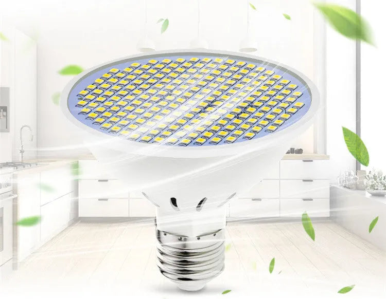 E27 LED lamp cup bulb with 300 SMD beads showing cool white and warm white colour options