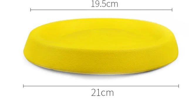 Yellow EVA dog throwing toy for training and interactive play sessions