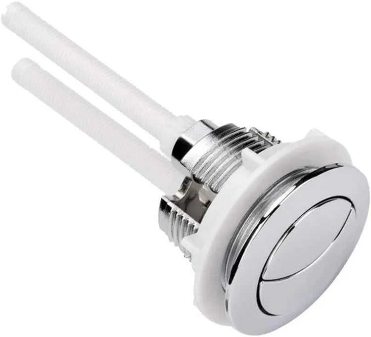 38mm round double button toilet flush mechanism made from white ABS plastic