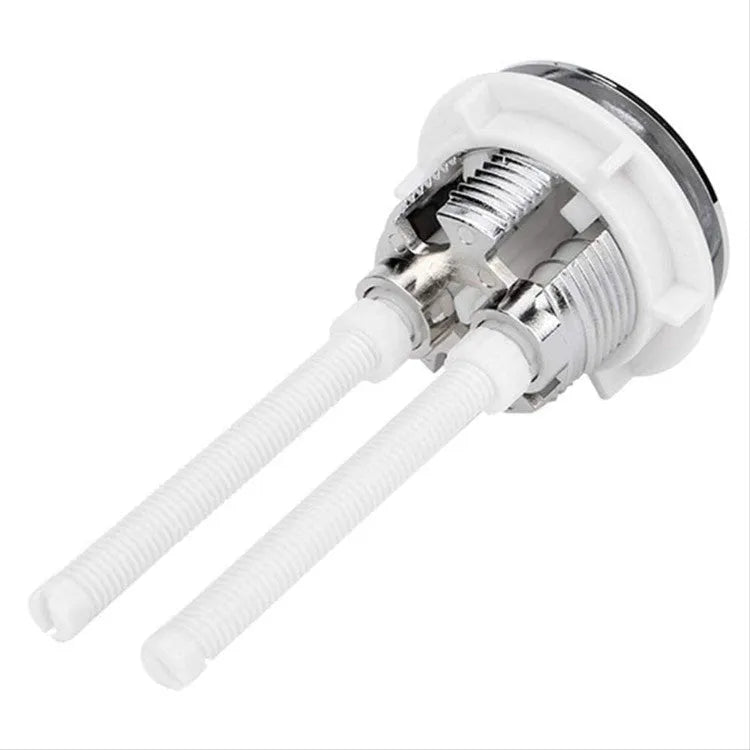 38mm round double button toilet flush mechanism made from white ABS plastic