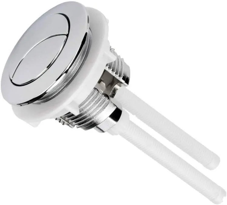 38mm round double button toilet flush mechanism made from white ABS plastic