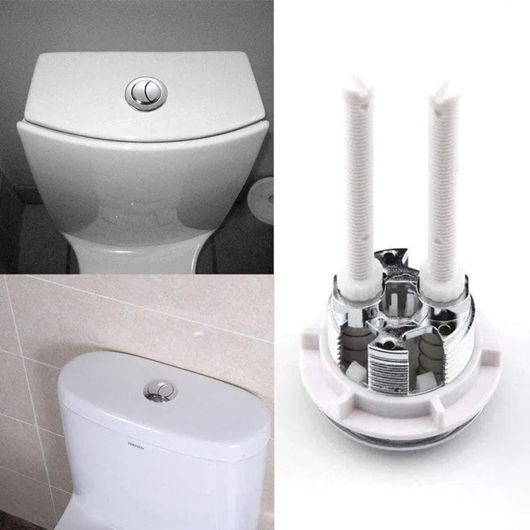 38mm round double button toilet flush mechanism made from white ABS plastic