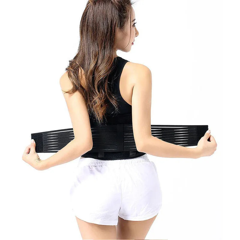 Self-heating waist protection belt with magnetic therapy for lumbar muscle strain support