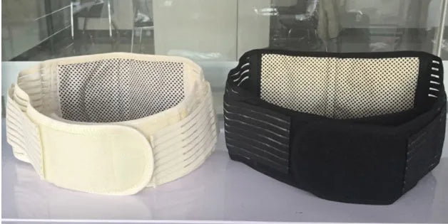 Self-heating waist protection belt with magnetic therapy for lumbar muscle strain support