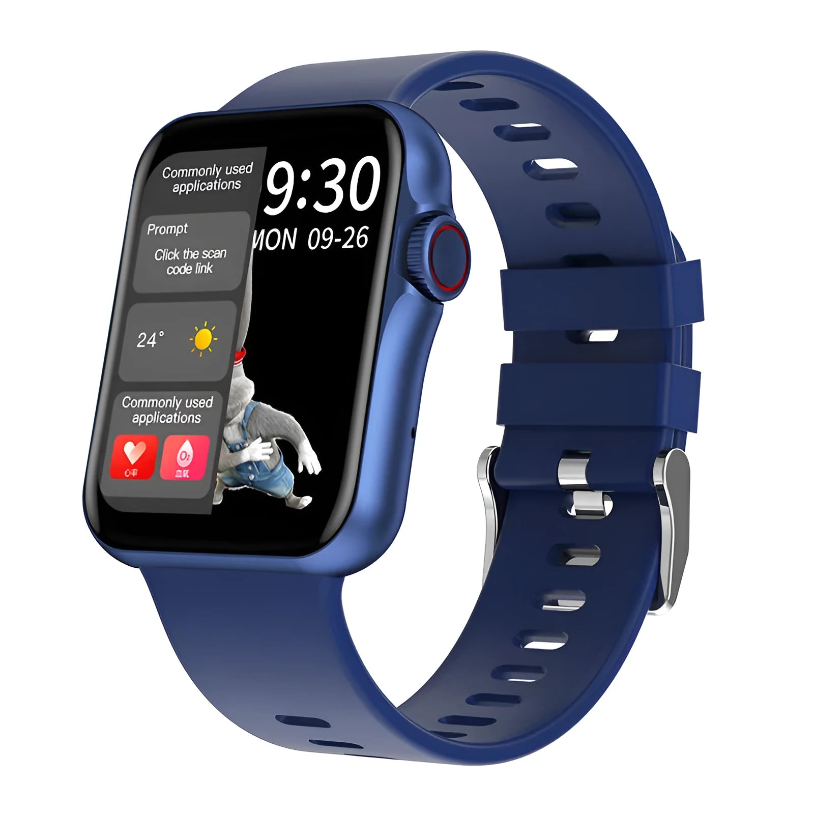 D06 colour screen Bluetooth smart watch with liquid silicone strap on a wrist