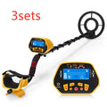 Black and yellow GC1028 professional metal detector with LCD display and waterproof search coil