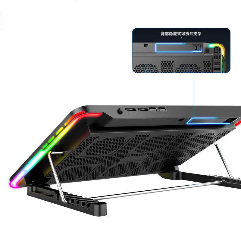 F5 notebook cooler plastic desk pad with six fans and 0.6 metre cable for laptops
