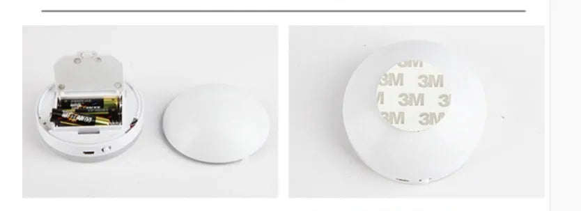 Wireless motion sensing LED light with body detection for home hallway and cabinet installation