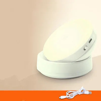 Wireless motion sensing LED light with body detection for home hallway and cabinet installation