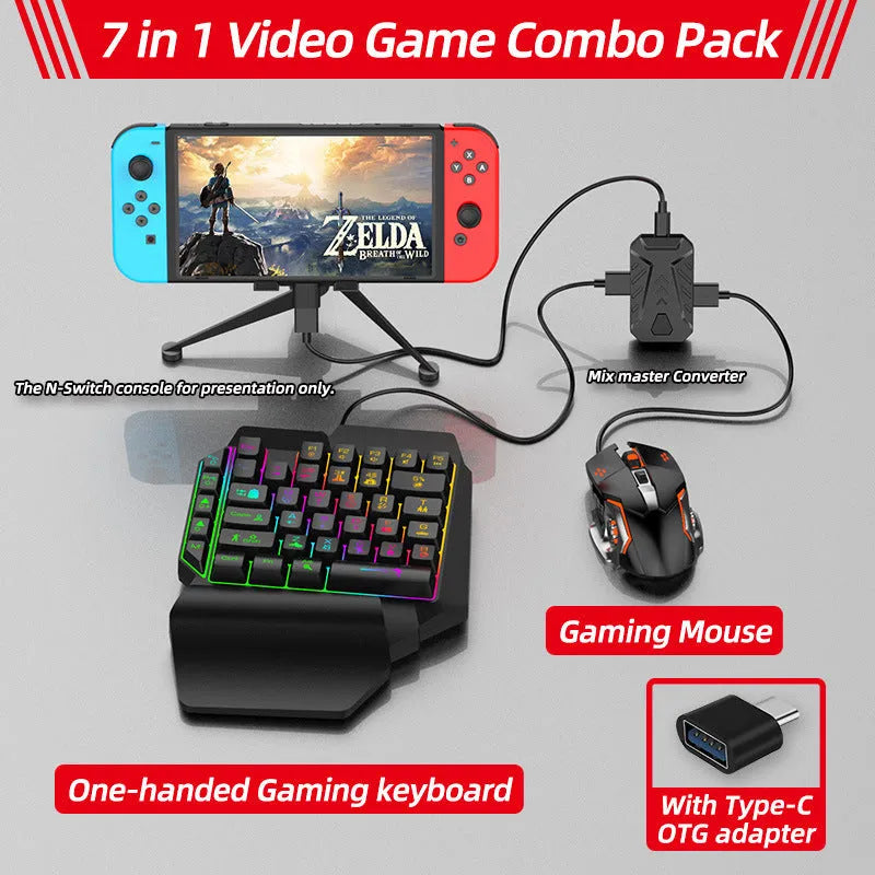 7-in-1 keyboard and mouse converter for PS4 PS5 Xbox and Nintendo Switch wired adapter